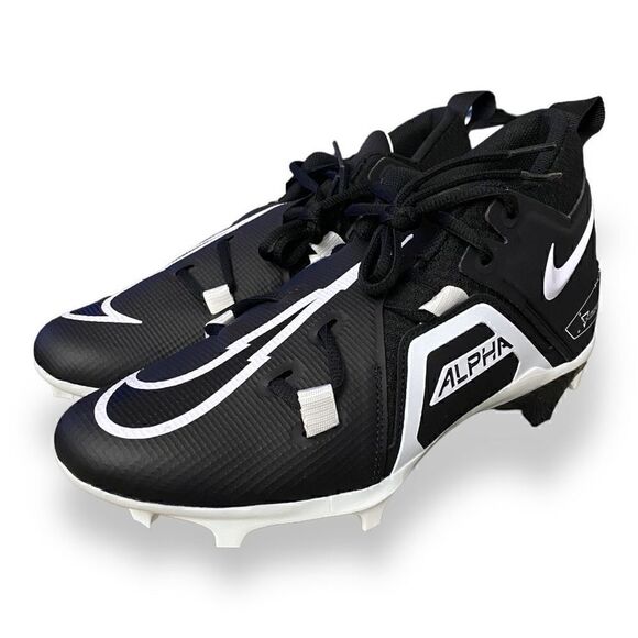 Nike Alpha Menace Pro 3 Black White Football Cleats CT6649-001 Mens size 11